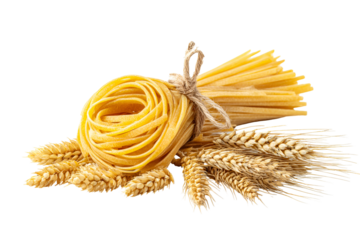 Delicious pasta and wheat golden color food photography