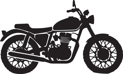 Vintage Motorcycle Silhouette Vector Illustration &ndash; Classic Retro Bike Design