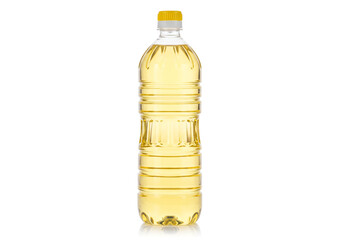 Golden cooking oil in clear bottle ready for healthy meal preparation and dietary needs for family