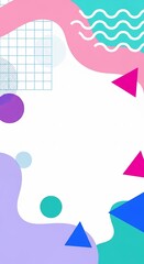 Abstract Geometric Background with Pink Teal and Purple Shapes for Website Design and Marketing