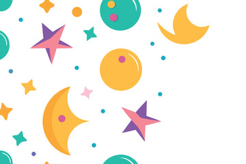 Vibrant seamless pattern with geometric and organic elements