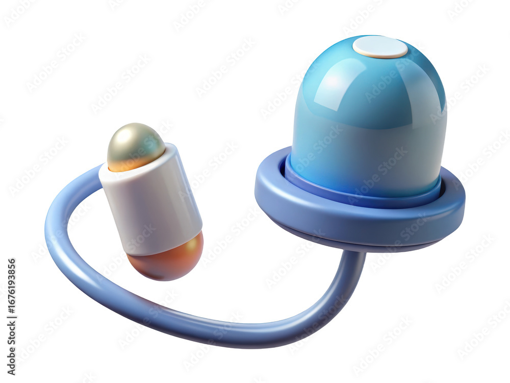 Poster abstract blue technology sensor device with metallic accents futuristic design and modern styling 3d