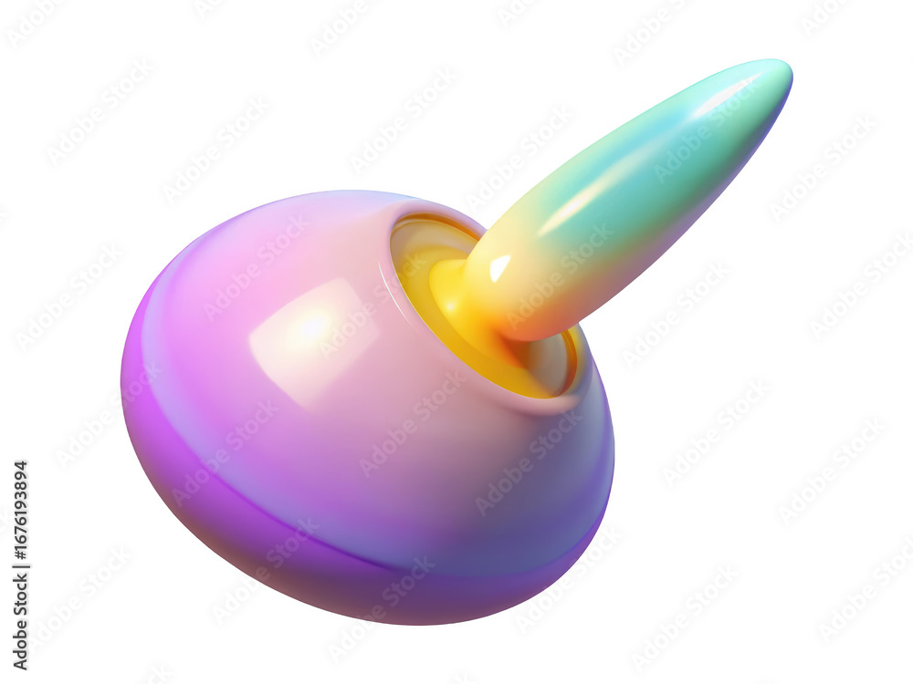 Poster abstract composition featuring spherical shape with cylinder element and pastel gradient palette on 