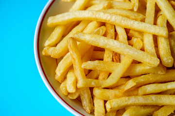 Bowl of Cooked Potato Frites Or Fries