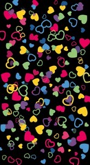 Fototapeta premium Colorful Hearts Pattern Background Love Romance Valentines Day Celebration Festive Design Element Vector Illustration