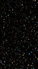 Colorful Sparkling Stars on Black Background Abstract Festive Celebration Graphic Design Element