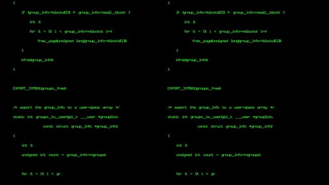hacker terminal interface with scrolling green code . Scrolling hacker text. 4k video