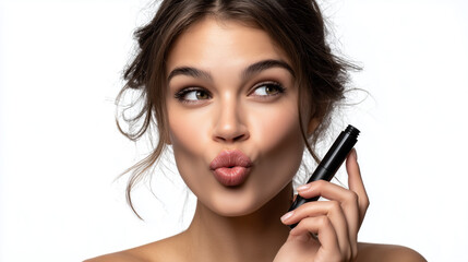 Fototapeta premium Woman Doing Eye Makeup with Mascara