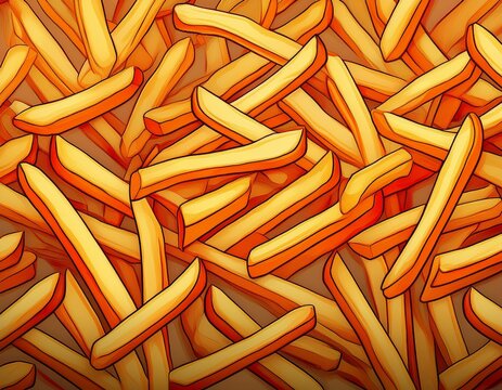 french fries pattern background