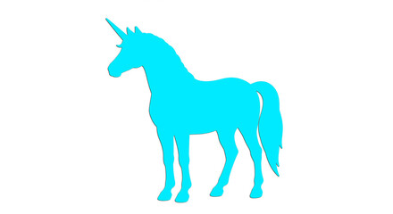 Obraz premium Gleaming unicorn logo arcs across pastel sky, horn aglow, mane flowing, symbolizing pure magic and wonder. 