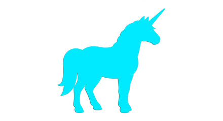 Fototapeta premium Gleaming unicorn logo arcs across pastel sky, horn aglow, mane flowing, symbolizing pure magic and wonder. 
