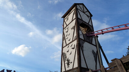 Zator, Poland. Energylandia is an amusement park and the largest in the country. The park has one of the highest roller coaster counts of any theme park in the world.