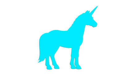 Fototapeta premium Gleaming unicorn logo arcs across pastel sky, horn aglow, mane flowing, symbolizing pure magic and wonder. 