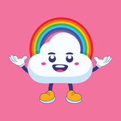 Cloud with Rainbow Illustration