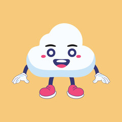Happy cloud standing