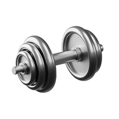 Naklejka premium Metallic dumbbell with weight plates and smooth reflective surface