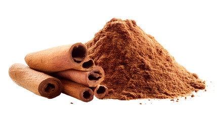 Cinnamon sticks and ground cinnamon powder spice aroma flavor baking cooking