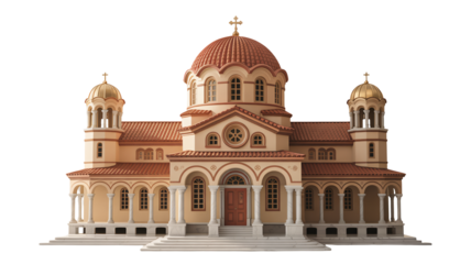 Stunning orthodox church architecture with golden domes and intricate details, perfect for design