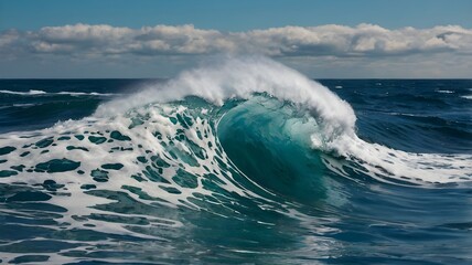 Fototapeta premium waves crashing on the beach