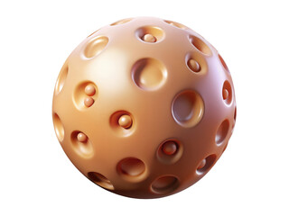 Fototapeta premium Textured sphere with holes and spheres decorative ball honeycomb pattern creative design abstract shape modern art futuristic object 3d illustration icon solated on white background