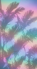 Palm Trees Silhouette Tropical Sunset Gradient Background Summer Vacation Aesthetic Design