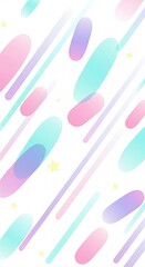 Pastel Abstract Background with Pink Blue and Turquoise Gradient Shapes and Stars