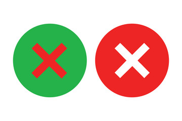 Obraz premium Two circular buttons green and red interface elements