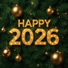 Glittering Golden Happy 2026 Celebration with Holiday Style