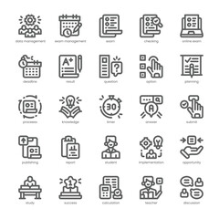Exam Management Icon pack for your website, mobile, presentation, and logo design. Exam Management Icon outline design. Vector graphics illustration and editable stroke.