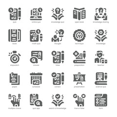 Knowledge Quiz Icon pack for your website, mobile, presentation, and logo design. Knowledge Quiz Icon solid design. Vector graphics illustration and editable stroke.