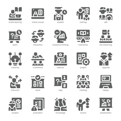 Online Workshop Icon pack for your website, mobile, presentation, and logo design. Online Workshop Icon solid design. Vector graphics illustration and editable stroke.