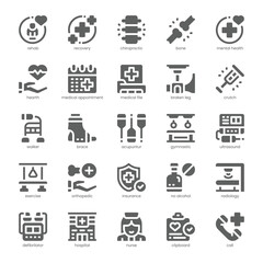 Rehab Center Icon pack for your website, mobile, presentation, and logo design. Rehab Center Icon solid design. Vector graphics illustration and editable stroke.