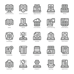 Resource Library Icon pack for your website, mobile, presentation, and logo design. Resource Library Icon outline design. Vector graphics illustration and editable stroke.