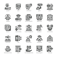 Study Guide Icon pack for your website, mobile, presentation, and logo design. Study Guide Icon solid design. Vector graphics illustration and editable stroke.