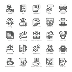 Study Guide Icon pack for your website, mobile, presentation, and logo design. Study Guide Icon outline design. Vector graphics illustration and editable stroke.