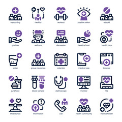 Support Group Icon pack for your website, mobile, presentation, and logo design. Support Group Icon dual tone design. Vector graphics illustration and editable stroke.