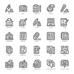 Writing Tool Icon pack for your website, mobile, presentation, and logo design. Writing Tool Icon outline design. Vector graphics illustration and editable stroke.