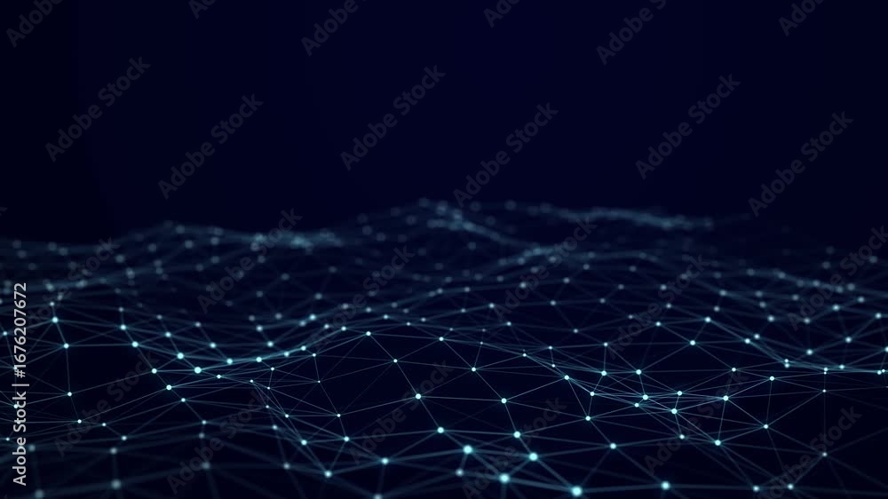 Poster abstract blue futuristic background. technological wave of information data flow. 3d rendering.