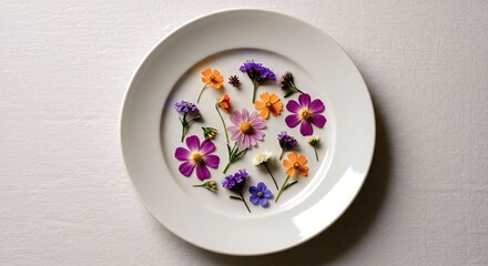 Picture of flowers in plate
