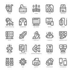 Electronic Device Icon pack for your website, mobile, presentation, and logo design. Electronic Device Icon outline design. Vector graphics illustration and editable stroke.