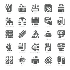 Electronic Device Icon pack for your website, mobile, presentation, and logo design. Electronic Device Icon solid design. Vector graphics illustration and editable stroke.