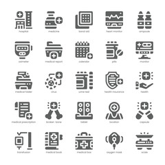 Hospital Icon pack for your website, mobile, presentation, and logo design. Hospital Icon solid design. Vector graphics illustration and editable stroke.