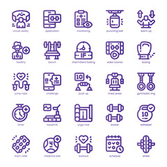 Home Workout Icon pack for your website, mobile, presentation, and logo design. Home Workout Icon line basic color design. Vector graphics illustration and editable stroke.