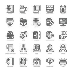 Hospital Icon pack for your website, mobile, presentation, and logo design. Hospital Icon outline design. Vector graphics illustration and editable stroke.