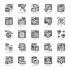 Website Analytic Icon pack for your website, mobile, presentation, and logo design. Website Analytic Icon solid design. Vector graphics illustration and editable stroke.