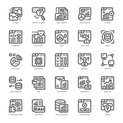 Website Analytic Icon pack for your website, mobile, presentation, and logo design. Website Analytic Icon outline design. Vector graphics illustration and editable stroke.