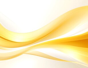 Abstract flowing gold waves on white background