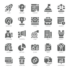 Business Icon pack for your website, mobile, presentation, and logo design. Business Icon solid design. Vector graphics illustration and editable stroke.