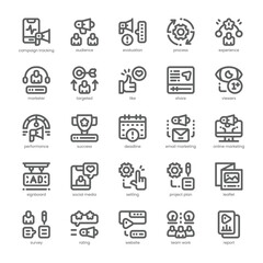 Campaign Tracking Icon pack for your website, mobile, presentation, and logo design. Campaign Tracking Icon outline design. Vector graphics illustration and editable stroke.