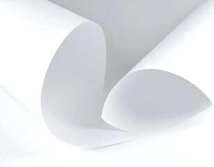 Abstract curves of white paper